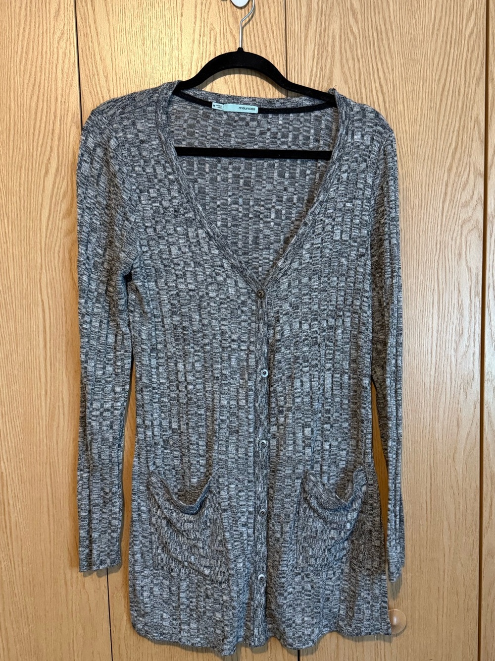 Maurices Gray Knit Button-Front Cardigan